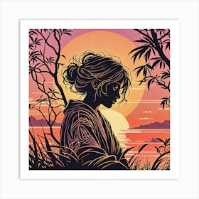 Samurai Girl Art Print