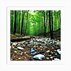 Trash In The Forest 12 Art Print