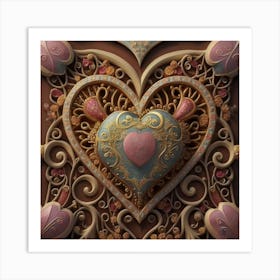 Ornate Vintage Hearts Lace Victorian 2 Art Print