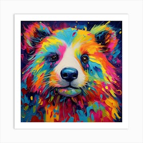 Rainbow Racoon Art Print