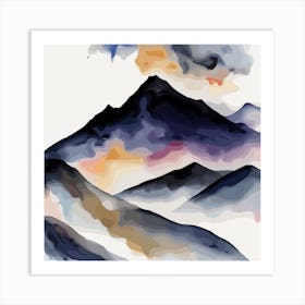 Watercolor Mountains 7 Art Print