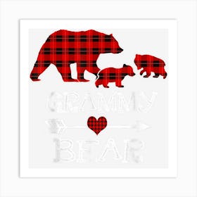 Grammy Bear Christmas Pajama Red Plaid Buffalo For Men Women Art Print