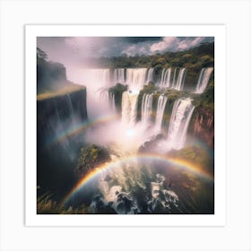 Rainbow Over Iguazu Falls 2 Art Print