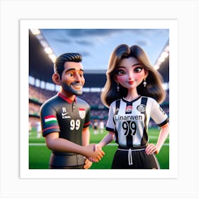 Soccer Couple 1 Art Print