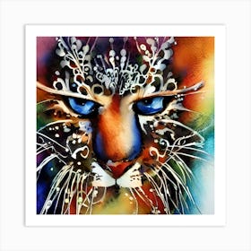 Watercolor Feline Art Print