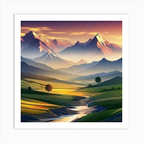 Landscape Painting 171 Art Print