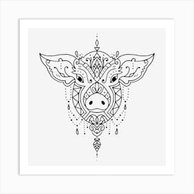 Pig Mandala Art Print