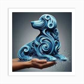 Dog In Water Art Print