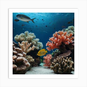 Default Aquarium With Coral Fish 0 Art Print