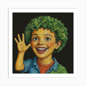 Boy With Green Hair Art Print