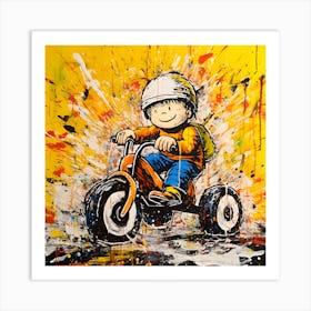 Snoopy On A Trike Art Print