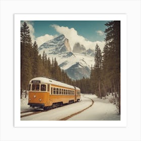 Bus In The Mountains Art Print