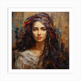 Woman With Long Hair 1 Art Print