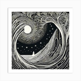 A Mysterious Abyss Composed Of Lino cut, 136 Art Print