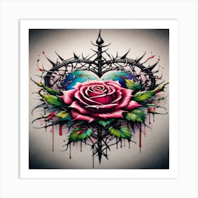 Rose Tattoos Art Print