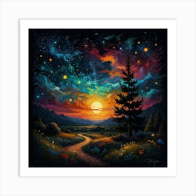 Starry Night Sky 4 Art Print