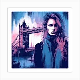 Woman in Tower Bridge2 Art Print