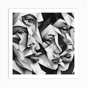 Black and White Abstract Art 22 Art Print