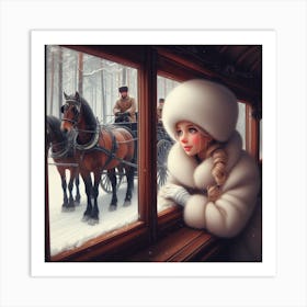 Girl in a carriage Art Print