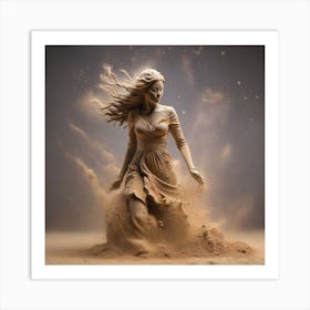 A sculpture made of stone and sand in a female Art Print