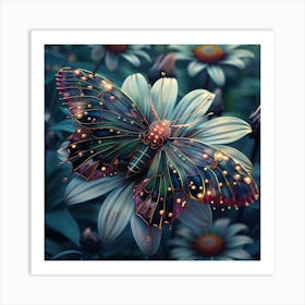 Butterfly On A Flower 1 Art Print