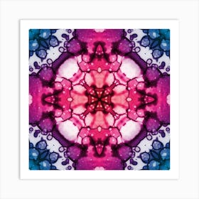 Pink Watercolor Flower Pattern Made Of Spots 2 Art Print