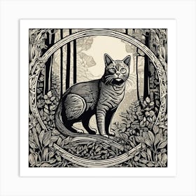 Cat In The Woods Art Print