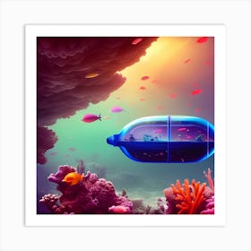 Underwater Ship - Underwater Stock Videos & Royalty-Free Footage Art Print