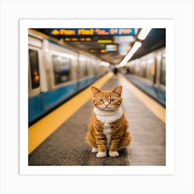 Subway Cat Art Print