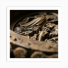 Carved Wood Art Print