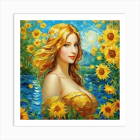 Sunflower Girlgyj Art Print