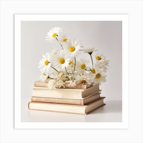 Daisies On Books 1 Art Print