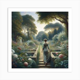 Woman In A Garden 9 Art Print