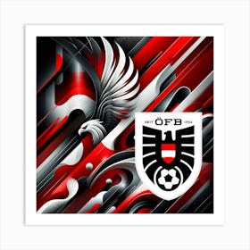 Austria National Football Team Logo Wall Art 11 Art Print