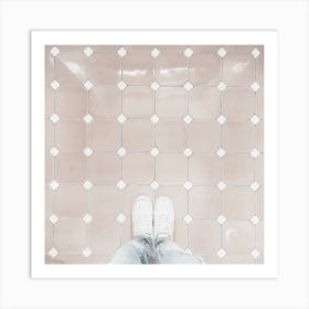 Person Standing On Tile Floor Art Print