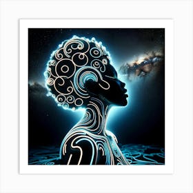 Afro-American Woman In Space Art Print