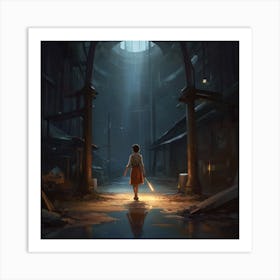 Girl In The Dark Art Print