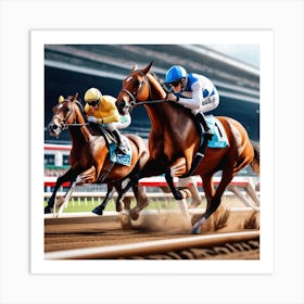 Jockeys Racing In A Race 2 Art Print