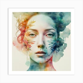 Watercolor Of A Woman 10 Art Print