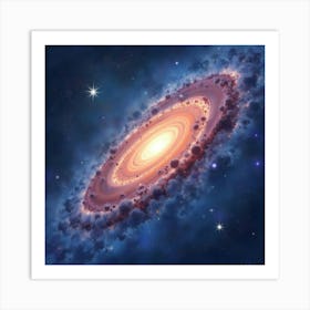 A Vast Watercolor Galaxy With Swirling Stars, Nebulae, And Distant Celestial Wonders 1 Art Print