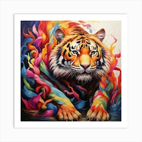 Colorful Tiger Art Print