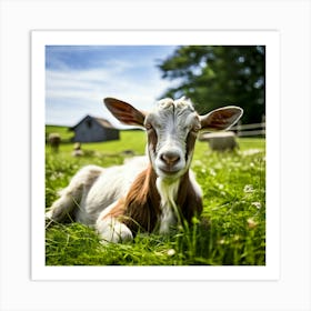 Pasture Rural Farm Goat Nature Farming Natural Countryside Animal Herd Agriculture Meadow (7) Art Print