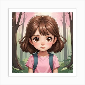 Backpack Girl Art Print