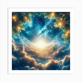 Sky With Stars And Clouds 1 Art Print