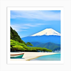 Mt Fuji View With Beach Art Print