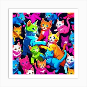 Colorful Cats 1 Art Print