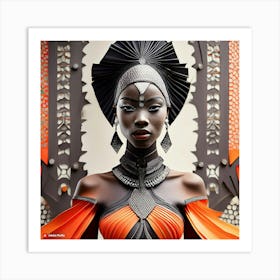 Firefly Beautiful Africanpowerful Queen Warrior Dressed In A Classic And Chic African Loincloth For (1) Art Print