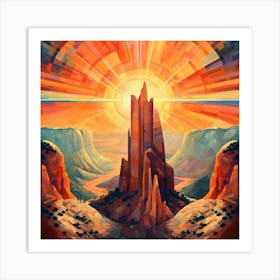 Sunset In The Desert 3 Art Print