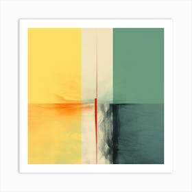 Yellow Green Square 1 Art Print