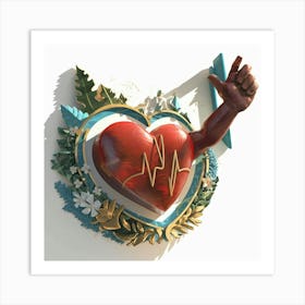 Heart Of Gold, Stunning 3D Rendering of The Painting Art Print